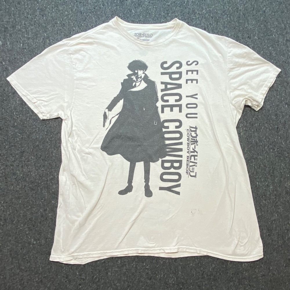Cowboy Bebop T Shirt XL Mens White See You Space Cowboy Anime Spike Spiegel